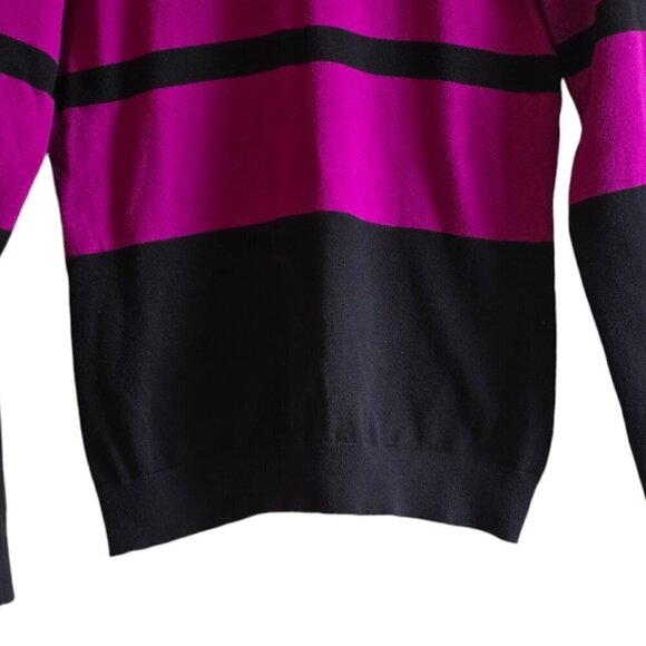 Ralph Lauren Purple Colorblock Zip Shoulder Long Sleeve Sweater Sz M - Picture 5 of 8